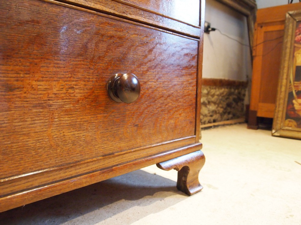 Chest of drawers rare George III Oak chest on chest c1800 View VIII