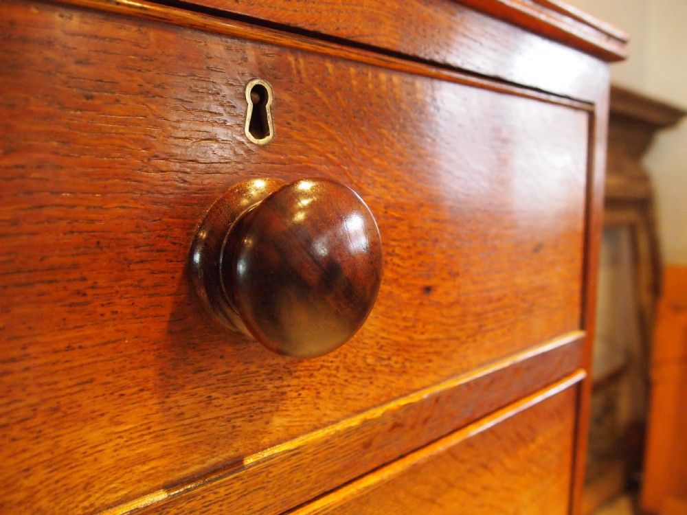 Chest of drawers rare George III Oak chest on chest c1800 View XI