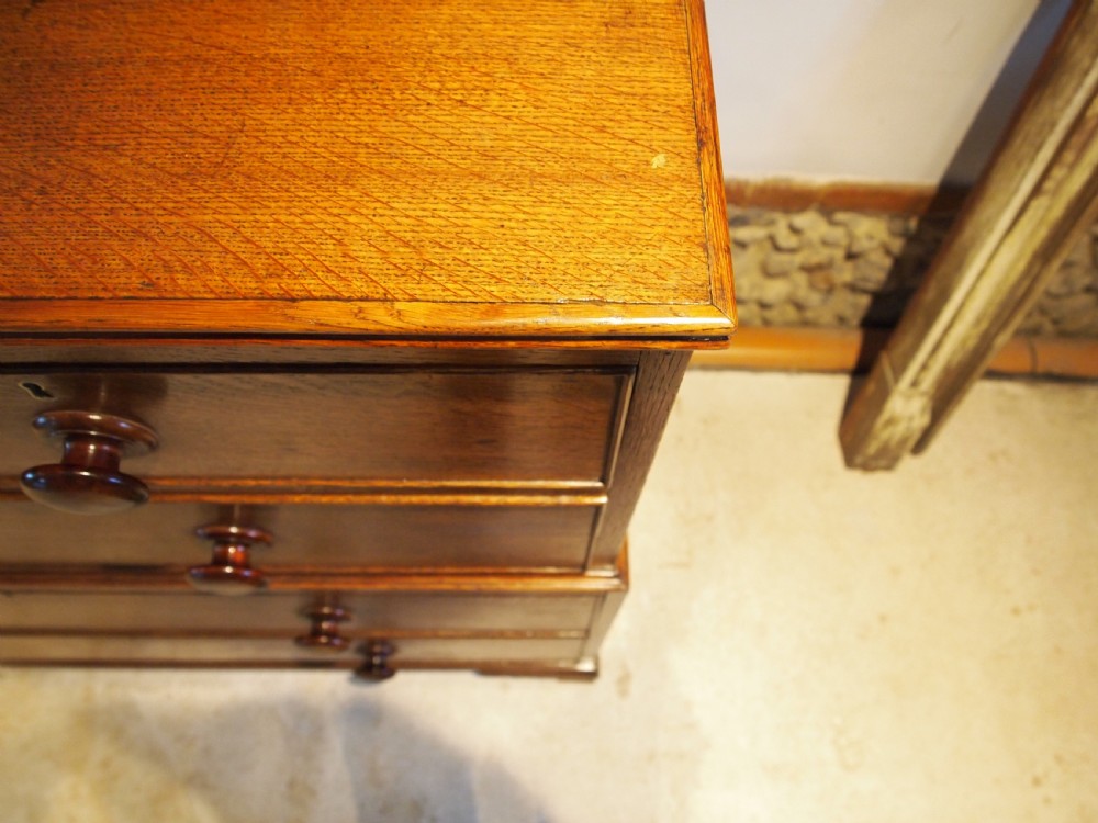 Chest of drawers rare George III Oak chest on chest c1800 View XII