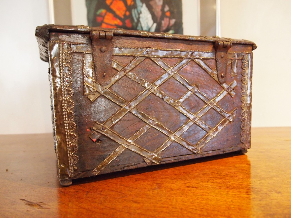 Chest rare 19th century Rhajasthani jewellery casket c1880 View IV