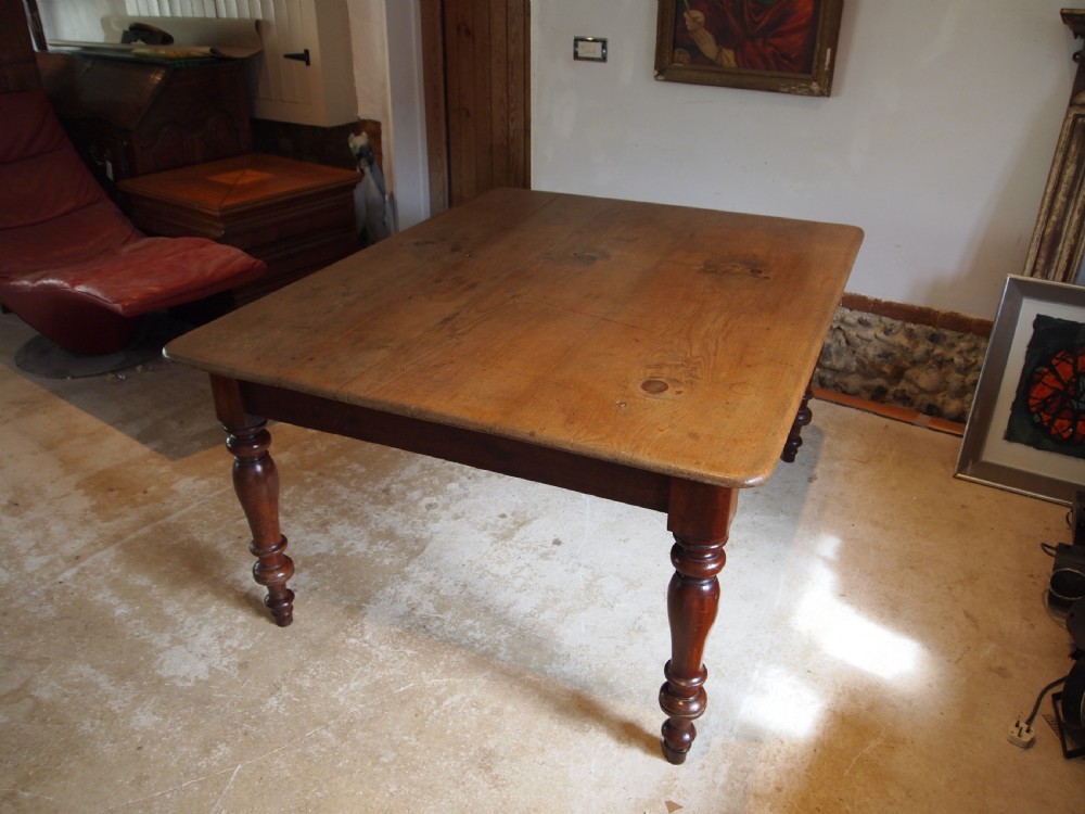 Table superb Victorian Walnut/Pine refectory farmhouse dining c1870