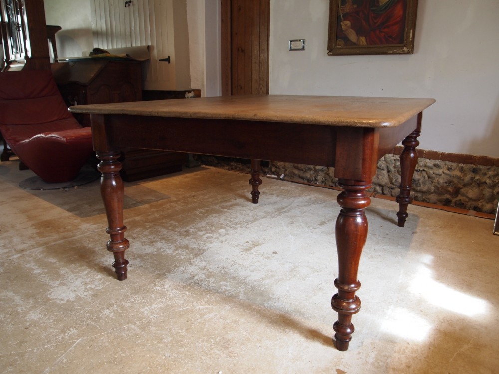 Table superb Victorian Walnut/Pine refectory farmhouse dining c1870 View II