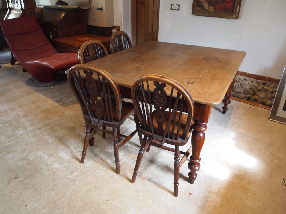 Table superb Victorian Walnut/Pine refectory farmhouse dining c1870 View III