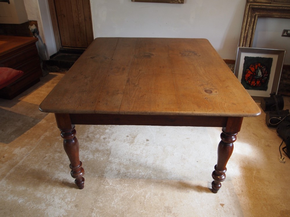 Table superb Victorian Walnut/Pine refectory farmhouse dining c1870 View IV