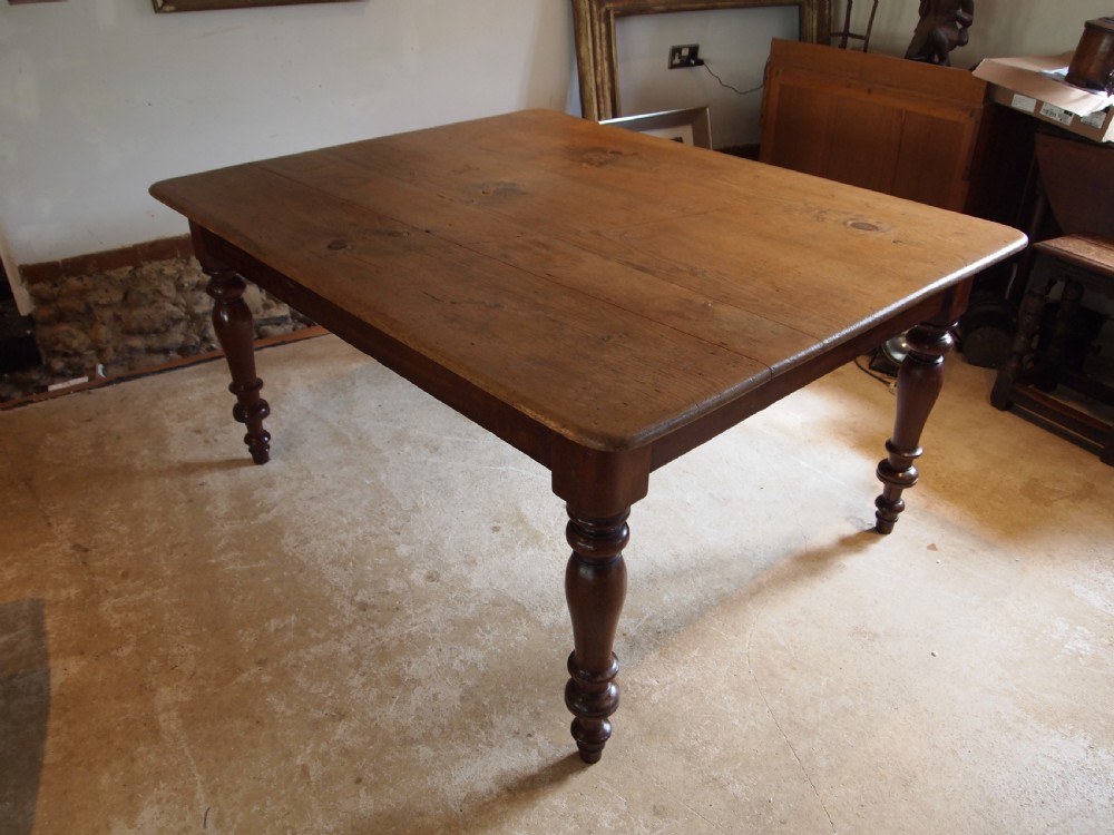 Table superb Victorian Walnut/Pine refectory farmhouse dining c1870 View V