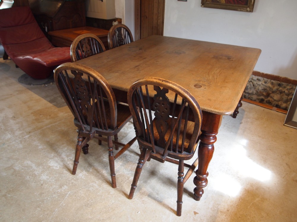 Table superb Victorian Walnut/Pine refectory farmhouse dining c1870 View IX