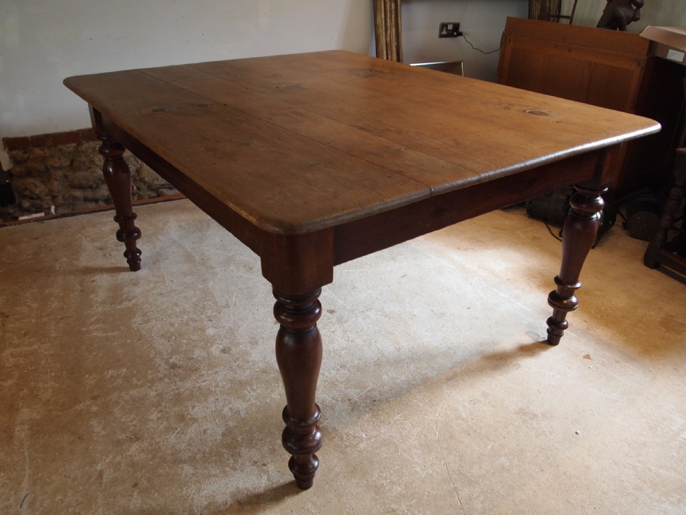 Table superb Victorian Walnut/Pine refectory farmhouse dining c1870 View X