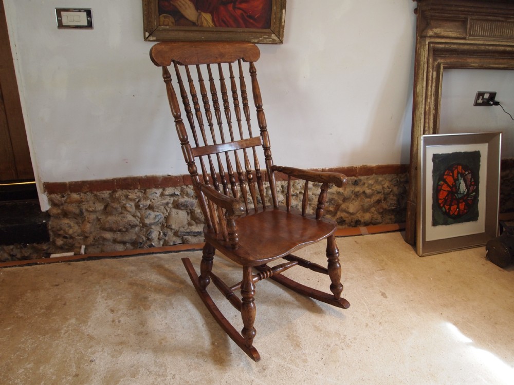 Rocking chair Caistor Rocker John Shadford Victorian Elm c1870