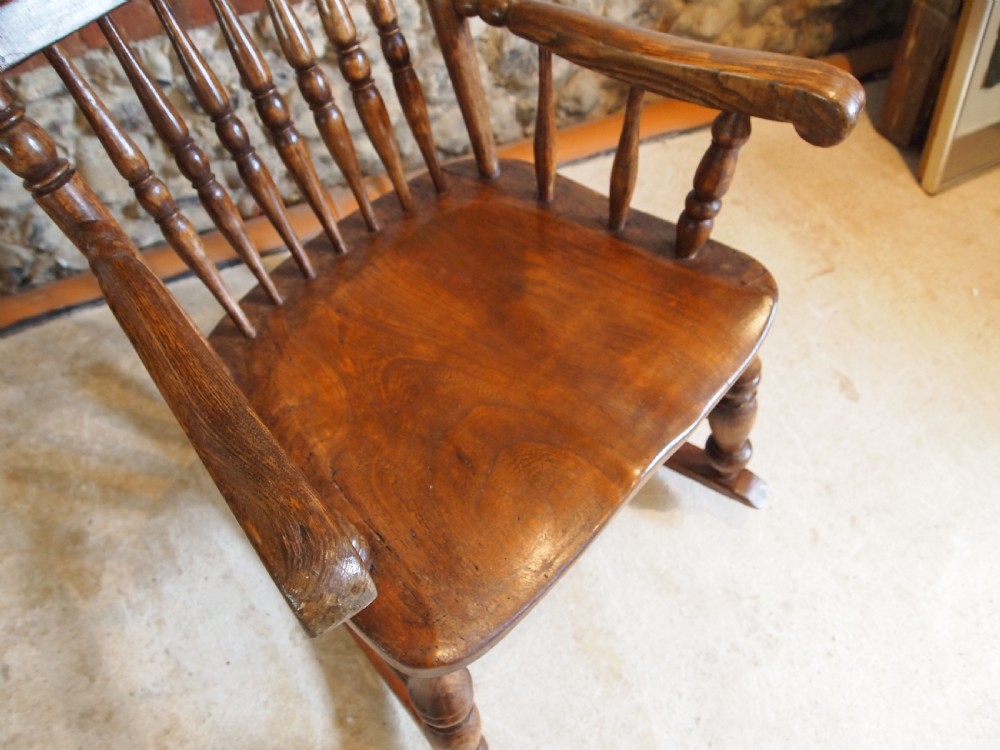 Rocking chair Caistor Rocker John Shadford Victorian Elm c1870 View II
