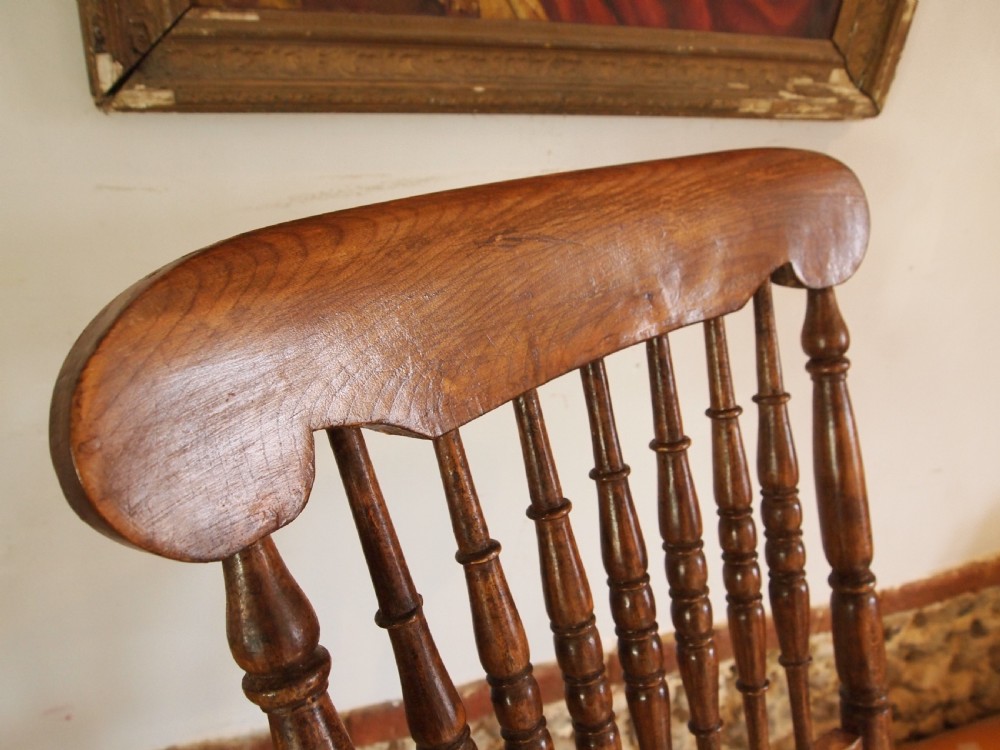 Rocking chair Caistor Rocker John Shadford Victorian Elm c1870 View V