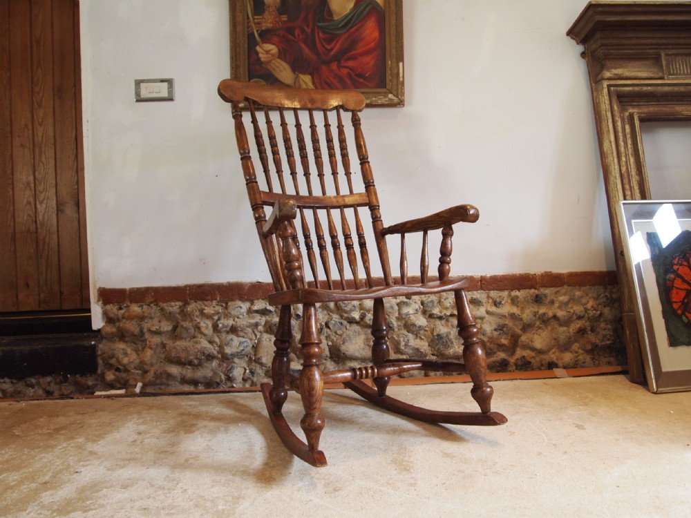 Rocking chair Caistor Rocker John Shadford Victorian Elm c1870 View VIII