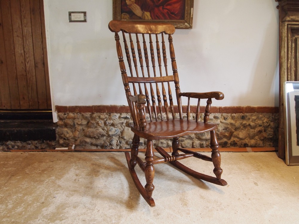 Rocking chair Caistor Rocker John Shadford Victorian Elm c1870 View X