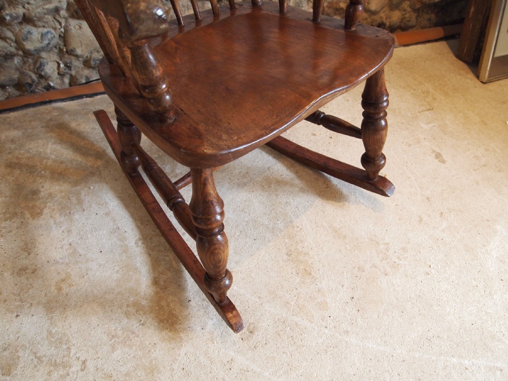 Rocking chair Caistor Rocker John Shadford Victorian Elm c1870 View XV