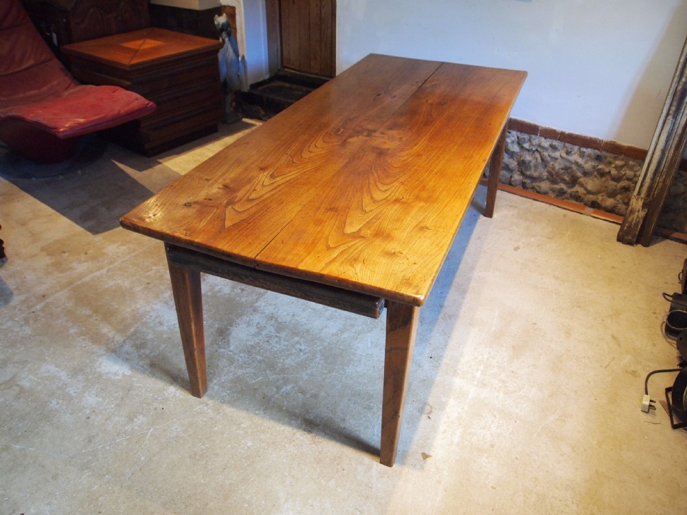 Table stunning very rare Elm two plank refectory farmhouse dining c1820