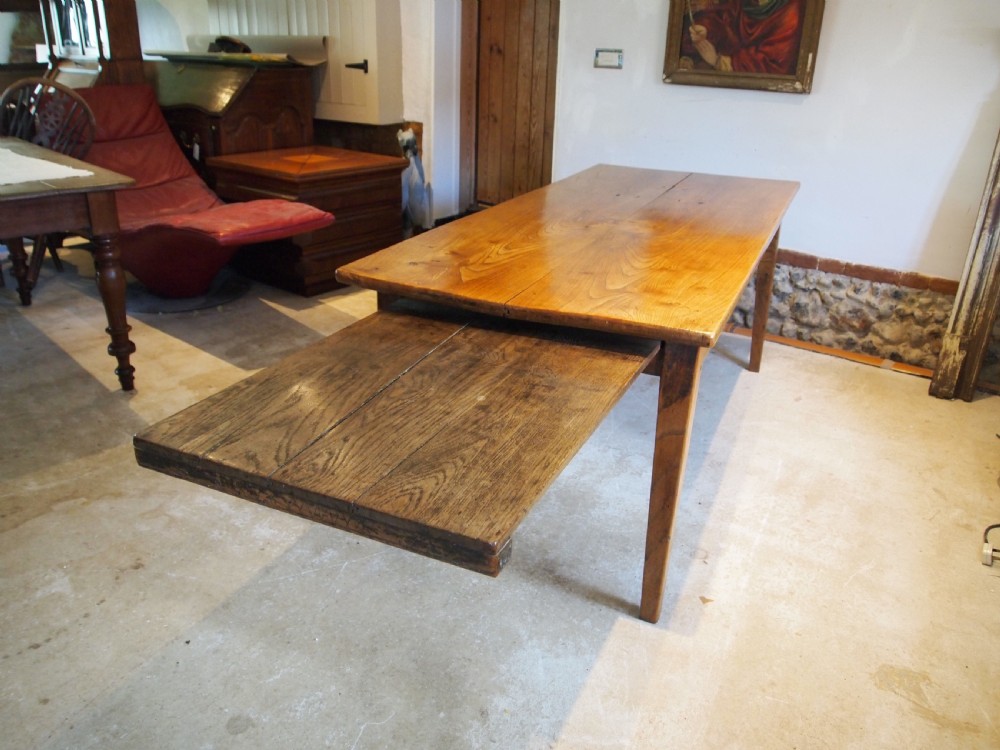 Table stunning very rare Elm two plank refectory farmhouse dining c1820 View II