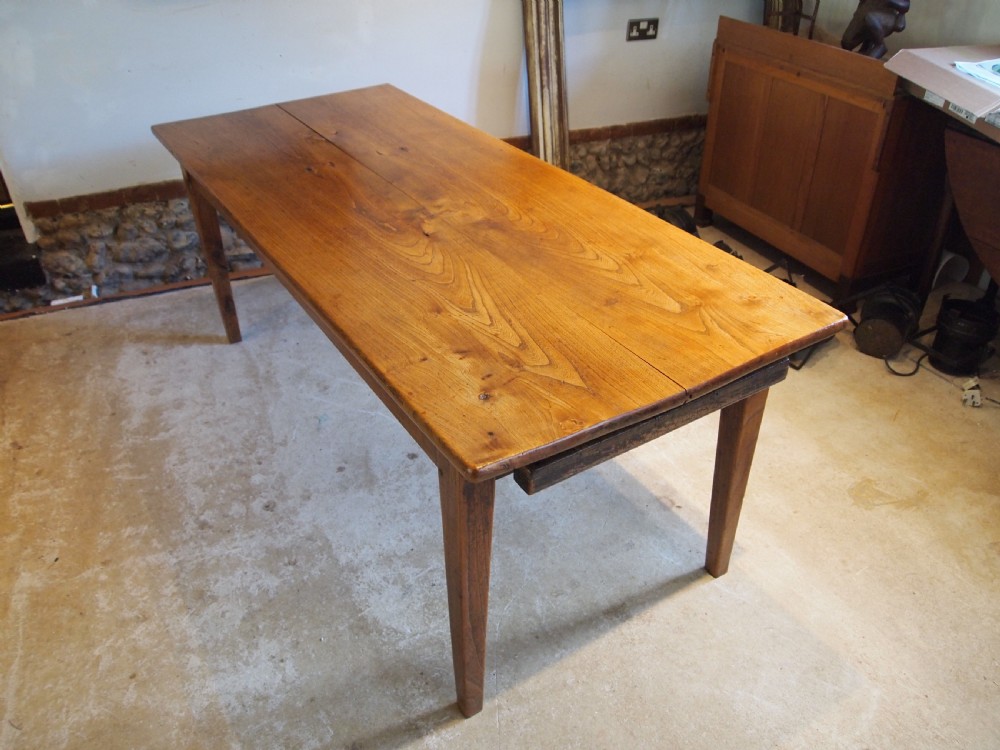 Table stunning very rare Elm two plank refectory farmhouse dining c1820 View III