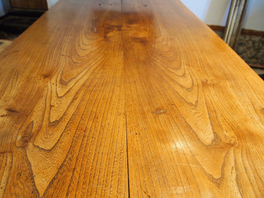 Table stunning very rare Elm two plank refectory farmhouse dining c1820 View IV
