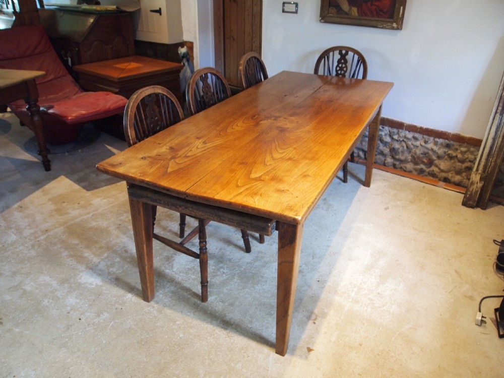 Table stunning very rare Elm two plank refectory farmhouse dining c1820 View VI