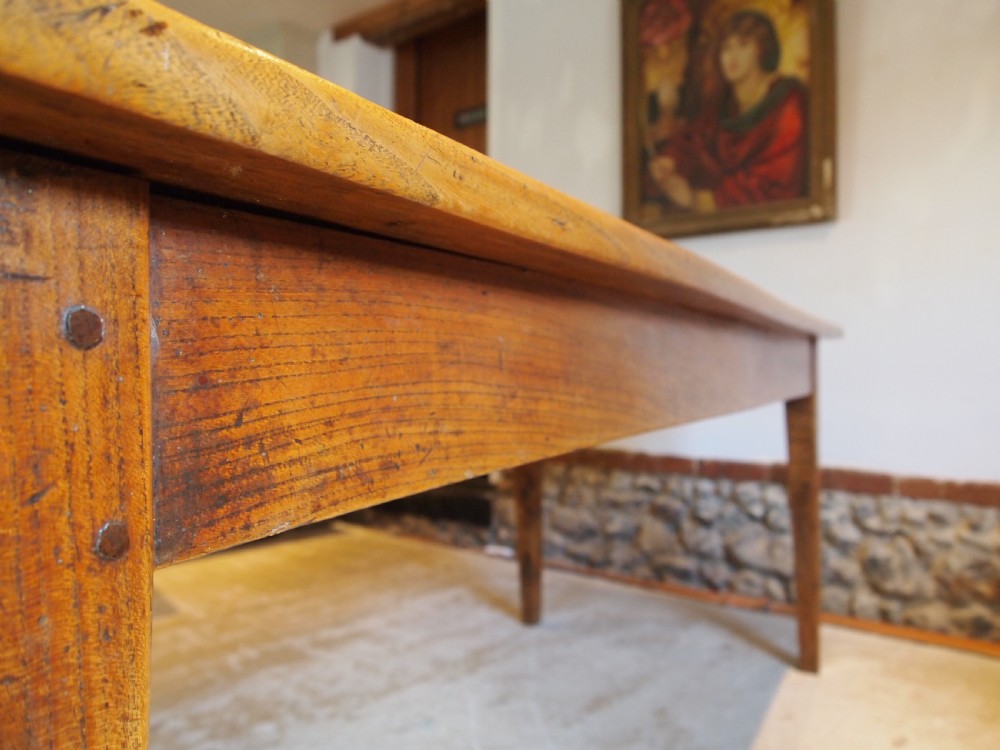 Table stunning very rare Elm two plank refectory farmhouse dining c1820 View X