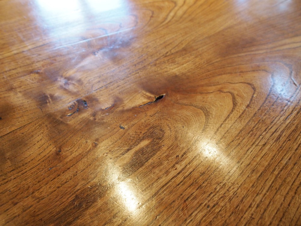 Table stunning very rare Elm two plank refectory farmhouse dining c1820 View XII