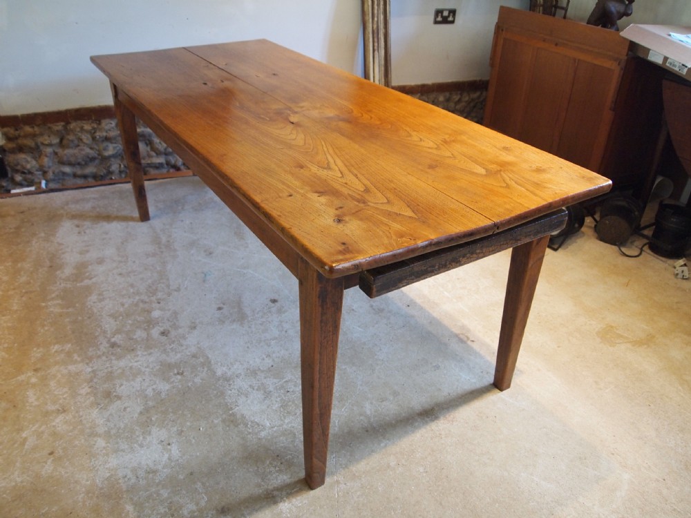 Table stunning very rare Elm two plank refectory farmhouse dining c1820 View XIII