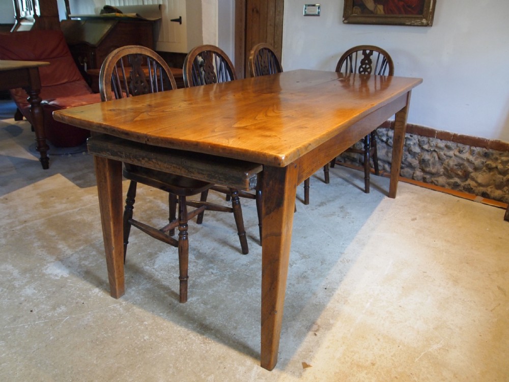 Table stunning very rare Elm two plank refectory farmhouse dining c1820 View XV