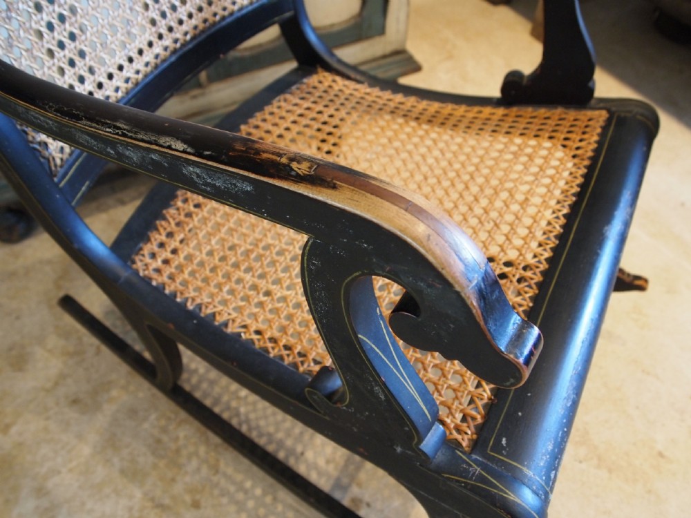 Chair rocking chair Swedish original paint c1860 View II