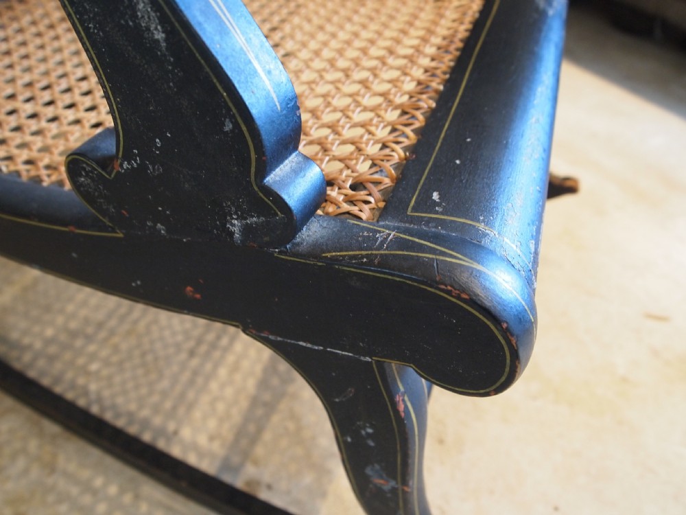 Chair rocking chair Swedish original paint c1860 View III