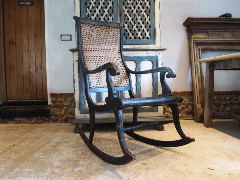 Chair rocking chair Swedish original paint c1860 View IV
