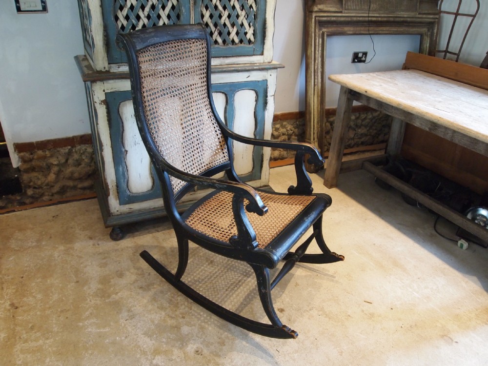 Chair rocking chair Swedish original paint c1860 View VII