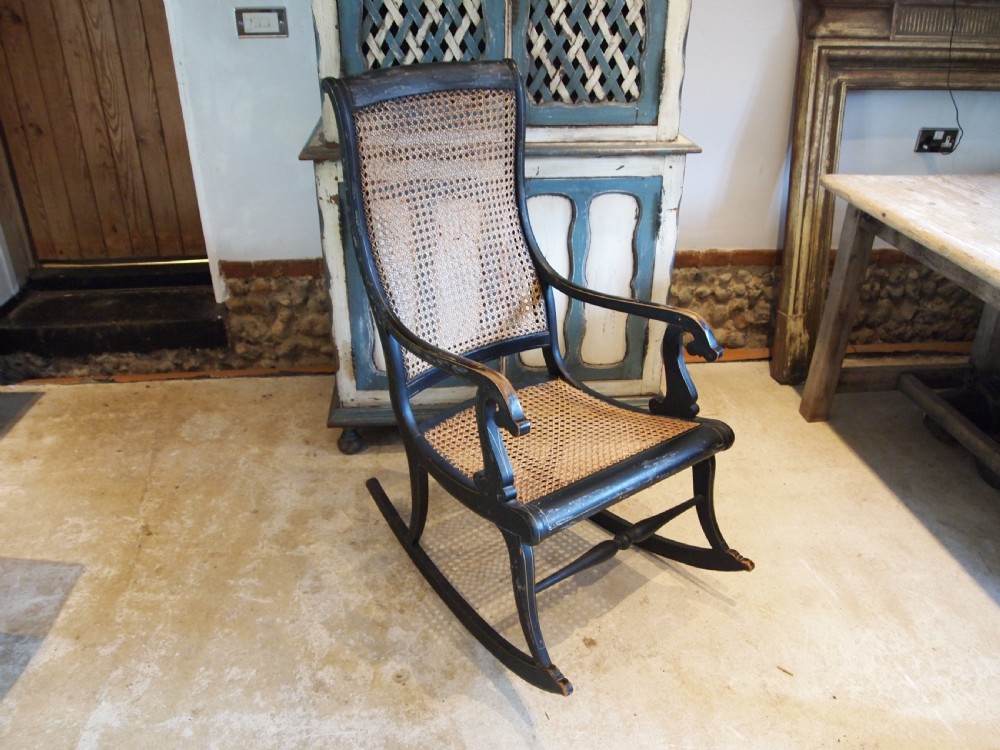 Chair rocking chair Swedish original paint c1860 View IX