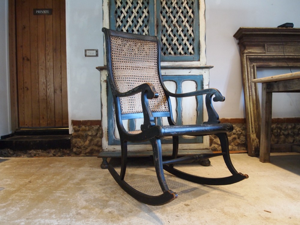 Chair rocking chair Swedish original paint c1860 View X