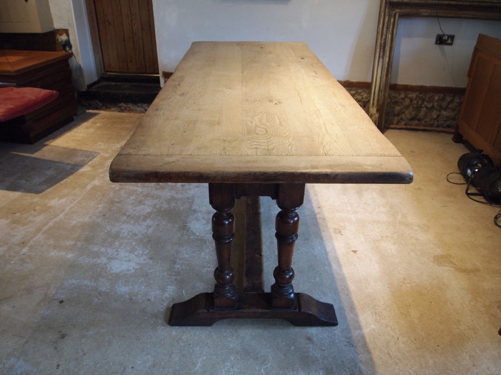 Table large French Oak monastic refectory dining table c1890 View II