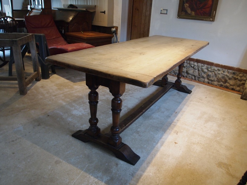 Table large French Oak monastic refectory dining table c1890 View III