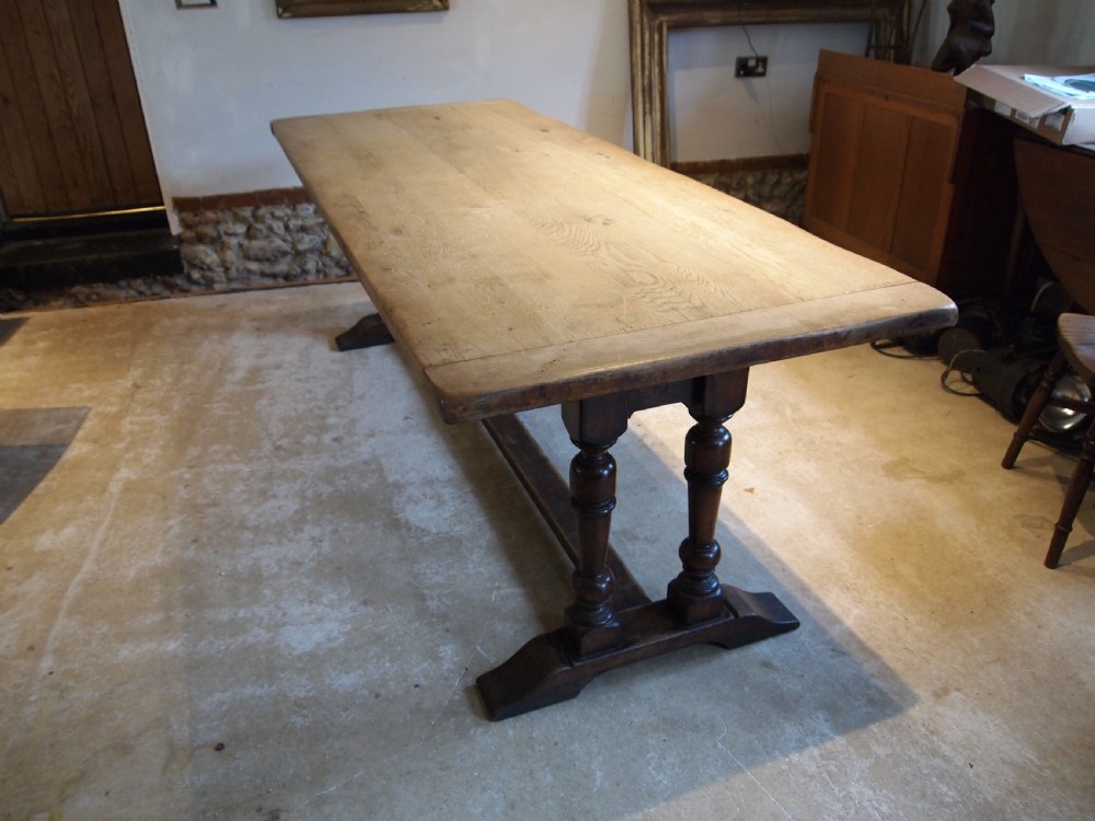 Table large French Oak monastic refectory dining table c1890 View IV