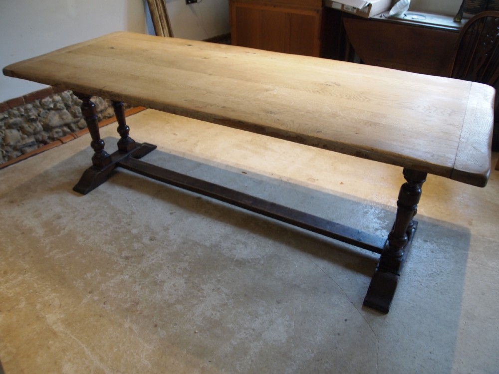 Table large French Oak monastic refectory dining table c1890 View VI