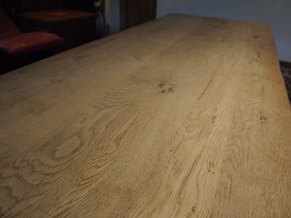 Table large French Oak monastic refectory dining table c1890 View VII