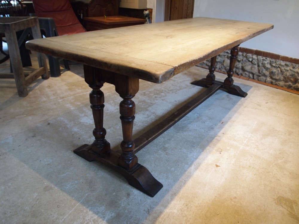 Table large French Oak monastic refectory dining table c1890 View XI
