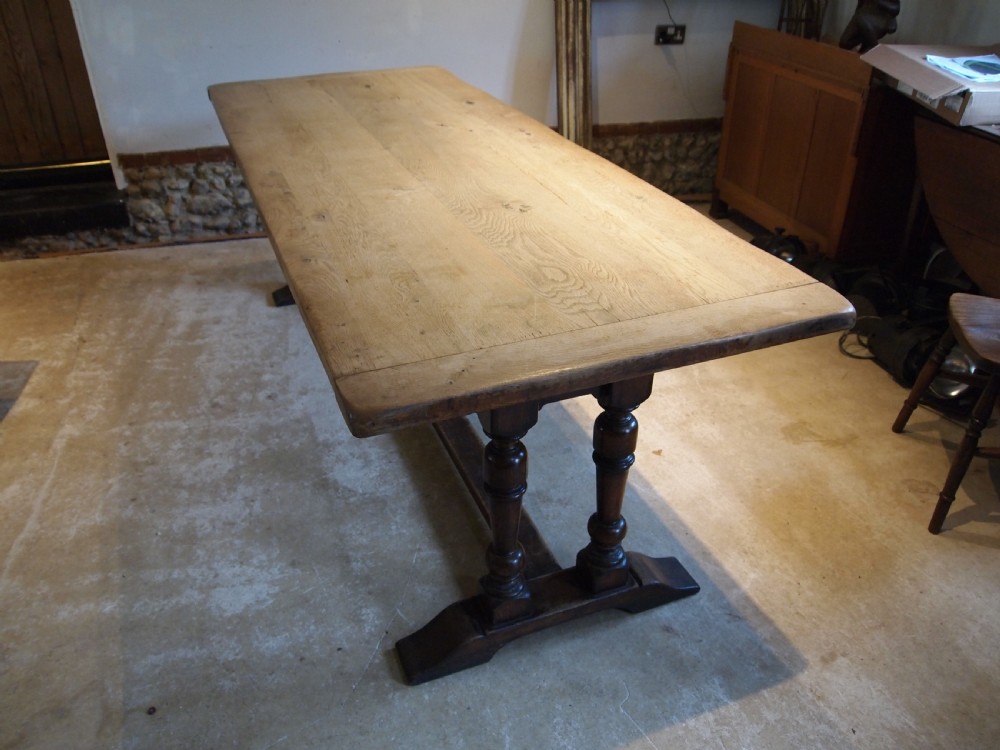 Table large French Oak monastic refectory dining table c1890 View XII
