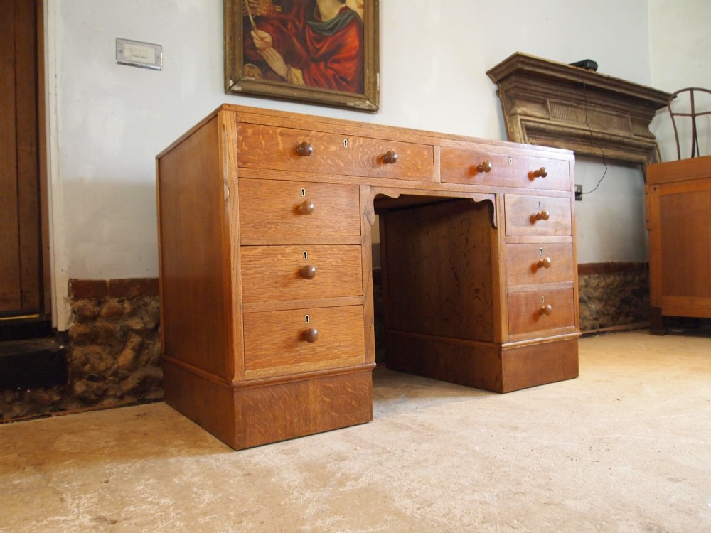 Desk Arts & Crafts Oak Cotswold school design Retailed by Harvey Nichols c1930