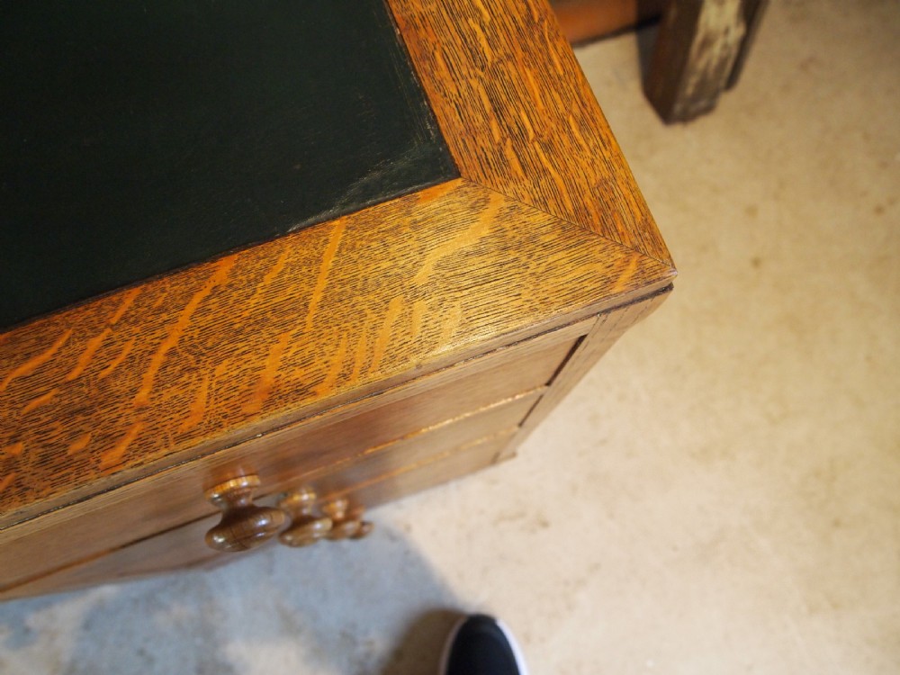 Desk Arts & Crafts Oak Cotswold school design Retailed by Harvey Nichols c1930 View III