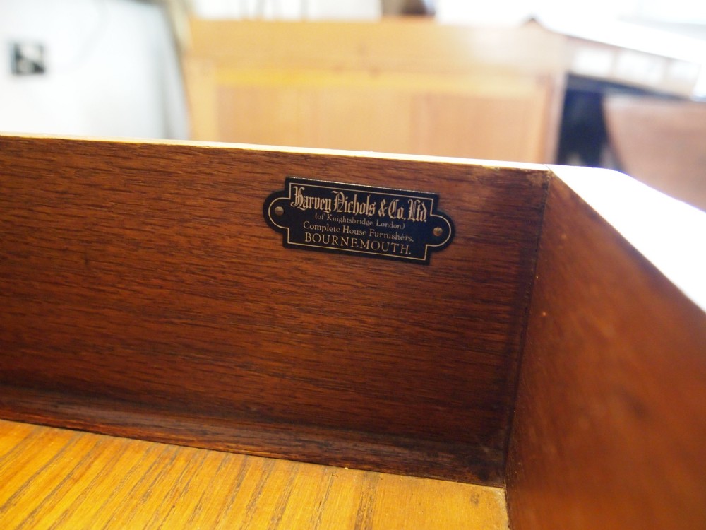 Desk Arts & Crafts Oak Cotswold school design Retailed by Harvey Nichols c1930 View IV
