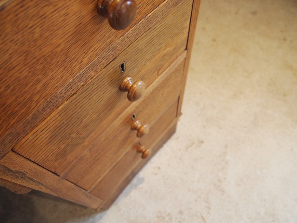 Desk Arts & Crafts Oak Cotswold school design Retailed by Harvey Nichols c1930 View X