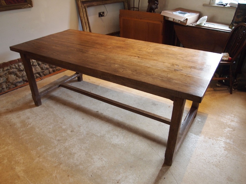 Table refectory farmhouse dining Oak Victorian c1880 View V
