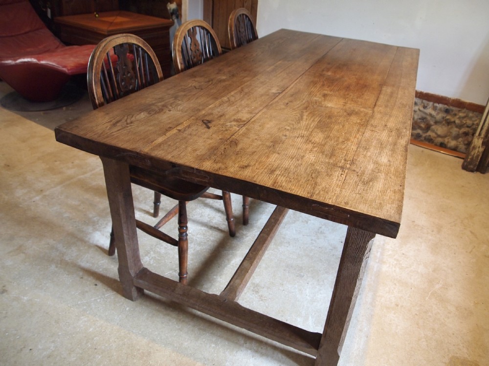 Table refectory farmhouse dining Oak Victorian c1880 View XV