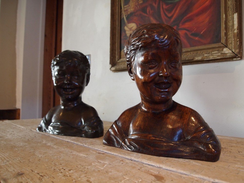 The Laughing boy Bronze and Elm rare Desiderio da Settignano 1430-1464