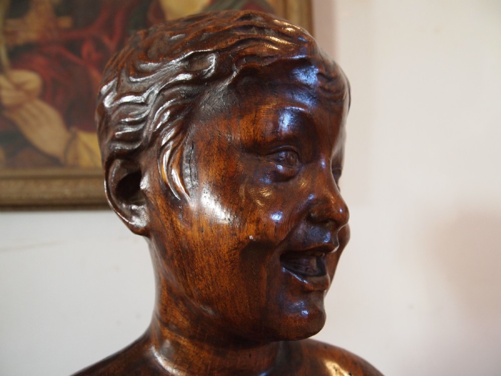 The Laughing boy Bronze and Elm rare Desiderio da Settignano 1430-1464 View V