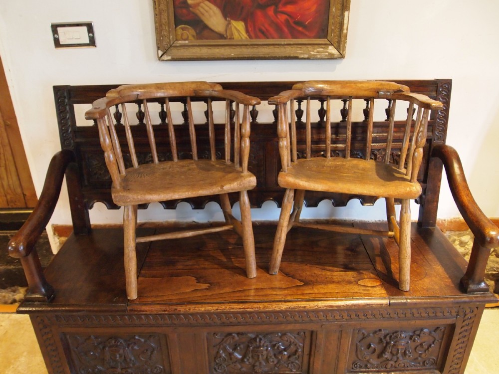 Chairs rare pair of George IV child's Windsor armchairs c1820 View IV