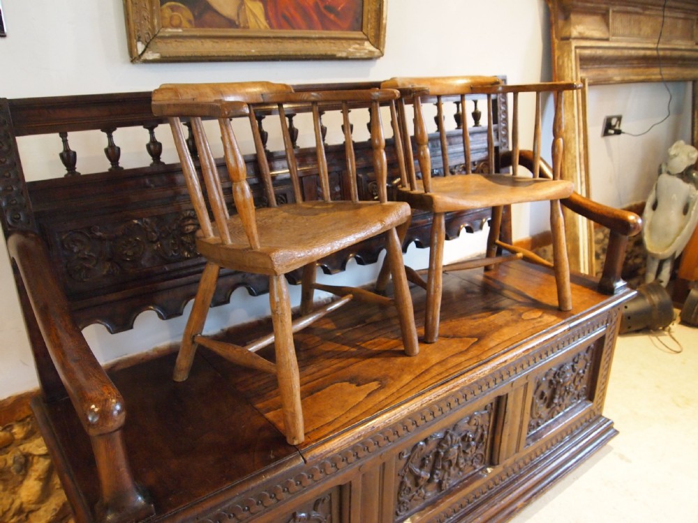 Chairs rare pair of George IV child's Windsor armchairs c1820 View VI