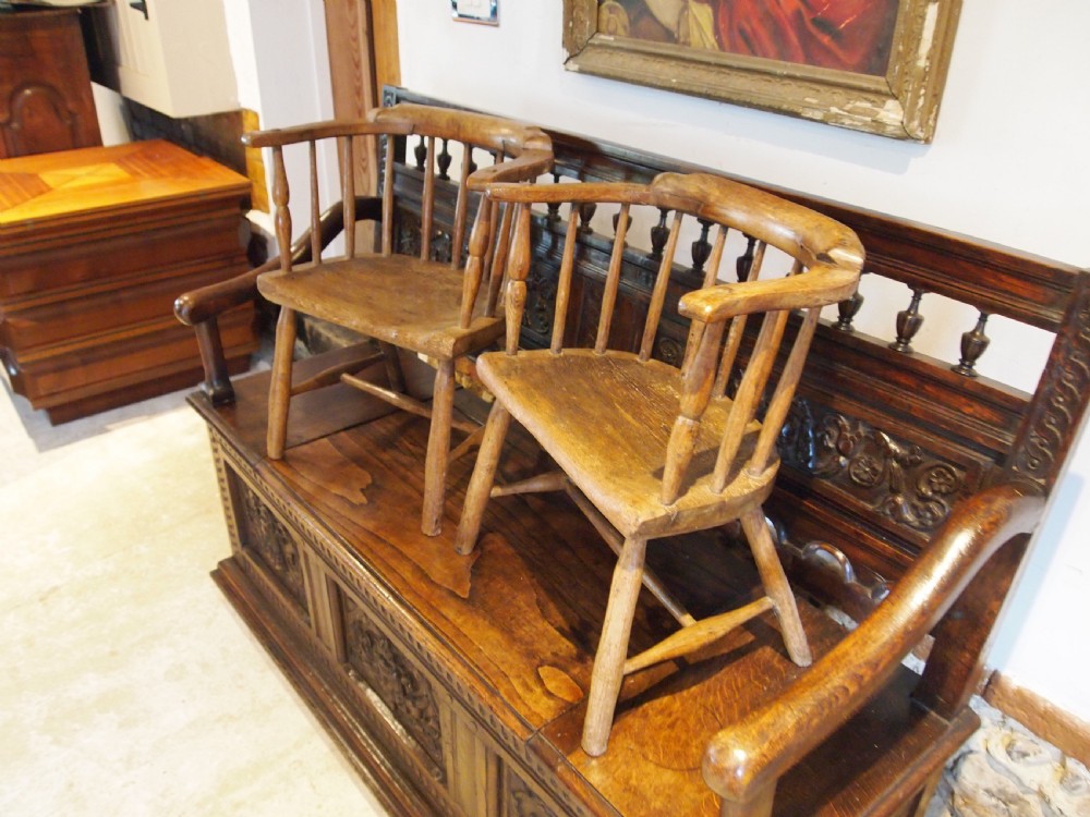 Chairs rare pair of George IV child's Windsor armchairs c1820 View VII